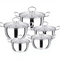 Ensemble de 12 ustensiles de cuisine en acier inoxydable épaissi non magnétique non revêtu, poignées effet bois, fond composite 3 couches, universel