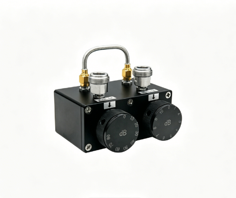 2W Adjustable RF Attenuator Rotary Drum Step Variable N Female Dual Knob Type 0-90dB DC-6GHz Standard Mounting BOM One-stop