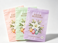 Sacs à friandises en plastique refermables personnalisés pour Pâques, petits sacs à bonbons personnalisés, sacs pour fournitures de fête de Pâques