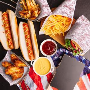 Kraft Food Grade Greaseproof Wrapping <b>Paper</b> with Custom Logo Fast Food <b>Packing</b> <b>Paper</b> - Product Image 4