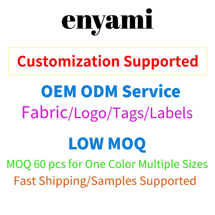 Enyami OEM ODM सप्लायर परिधान डिजाइन अनुकूलन सेवाओं कम MOQ जमा कस्टम ब्रांडेड लेबल कपड़े रंगीन महिलाओं के वस्त्र