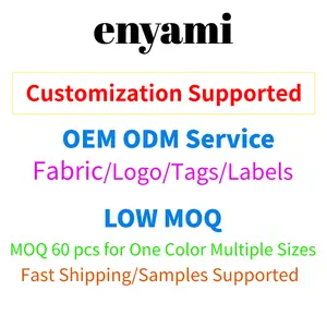 Enyami OEM ODM ผู้จัดจำหน่ายการออกแบบเครื่องแต่งกายบริการปรับแต่ง MOQ ต่ำเงินฝากที่กำหนดเองแบรนด์ผ้าฉลากสีเสื้อผ้าผู้หญิง