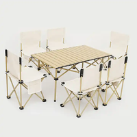 Mobilier d'extérieur pour camping, table et chaise pliante portable, kit pour camping, plage, pique-nique