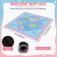 Tapis de Mahjong américain imprimé floral avec règles de jeu, tapis de jeu carré antidérapant pour Mahjong, réduction du bruit avec sac de rangement