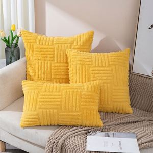 Nordic Modern Eco-Friendly Woven <b>Soft</b> Plush Faux Fur Solid Color Throw <b>Pillow</b> Cover Home Decor - Product Image 6