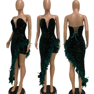 R9154 <span class=keywords><strong>abiti</strong></span> da festa più venduti da donna senza spalline senza spalline <span class=keywords><strong>abiti</strong></span> di piume irregolari <span class=keywords><strong>abiti</strong></span> da sera donna <span class=keywords><strong>2023</strong></span> - Product Image 5