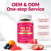 Complément alimentaire multivitaminé quotidien pour femmes en gommes, marque privée, 90 unités, avec Oméga 3 DHA CoQ10 pour l'énergie, les os, l'immunité, les cheveux, la peau et les ongles