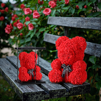 Ours en roses PE BLH 40 CM avec boîte cadeau, cadeau pour anniversaire, Saint-Valentin, fête des mères, Noël, remise de diplôme