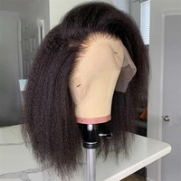 Perruques Lace Front Bob Kinky Straight Transparentes Cheveux Brésiliens Densité 150% Entièrement Tissées à la Main Pré-Pluckées 10-16 Pouces