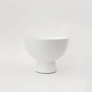 Wholesale modern hot sale 6'' tall white Holds Water Compote Flower ceramic Pot bowl vase for wedding home decoration