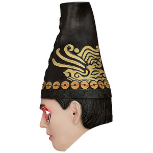 Accesorios de disfraz de Reina <span class=keywords><strong>Bruja</strong></span> Mágica, sombrero de cuerno largo negro para Navidad y Halloween, tocado de mascarada, accesorios para fiestas - Product Image 5