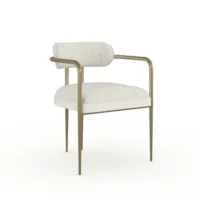 Chaise de salle à manger rembourrée avec accoudoirs, chaise de salle à manger rembourrée, chaise d'appoint confortable pour salle à manger et salon