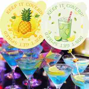 ملصقات أغطية لاصقة واقية للأكواب لحماية المشروبات ضد التلوث - مقاومة للماء وقابلة لإعادة الاستخدام - Product Image 1