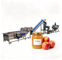 Automatische productielijn voor fruitjam, inclusief koken, mengen, vullen en sealen, voor commercieel gebruik in fabrieken, van roestvrij staal.