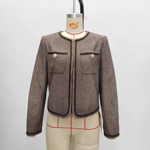 <span class=keywords><strong>Bolero</strong></span> Elegante Francés con Abertura Frontal 2026, Abrigo de Pata de Gallo para Mujer, Estilo Vintage Retro, Primavera-Otoño - Product Image 6