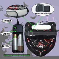 Masque d'Halloween LED lumineux pour fête, Masque Purge d'Halloween avec 4 modes d'éclairage, Masque Scream effrayant pour festival et cosplay