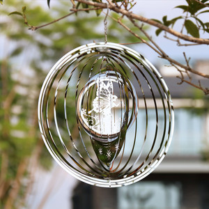 Dynamic 3D Metal <b>Wind</b> <b>Spinner</b> Globe Laser Cut Genie Pattern for Outdoor Courtyard Elegant <b>Garden</b> Ornament - Product Image 3