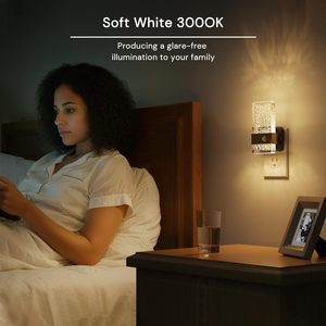 Veilleuse LOHAS à brancher avec détecteur de mouvement, 0-100lm, intensité réglable, en acrylique, à activation par mouvement, lampes LED pour salle de bain et chambre à coucher - Product Image 4