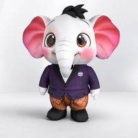 Mascotte géante gonflable en tissu durable de qualité commerciale, motif éléphant de dessin animé, sur mesure pour événements de grand ouverture