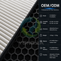 OEM/ODM SuzhouYJ Pembersih Udara Rumah Tangga H13 HEPA & Filter Karbon Aktif KC-D50 KC-E50 FZ-D50 Pengganti Filter Ramah Lingkungan