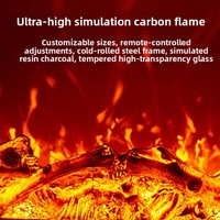 Insert de cheminée électrique de luxe sur mesure, style américain, avec flamme simulée intégrée, sans cadre, d'inspiration européenne, pour intérieur