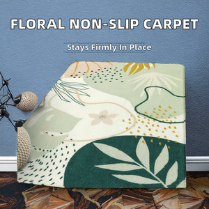 Alfombra de Poliéster con Diseño Floral Abstracto Moderno, Hecha a Máquina, Superficie Antideslizante, Pelo Corto de 6mm de Grosor, para Hogar, Dormitorios y Comedores - Product Image 2