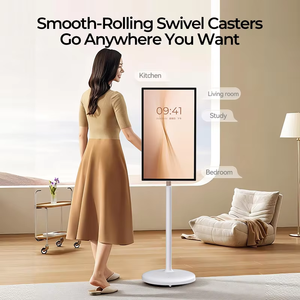 Full HD 32 Inch LED Smart TV Rotation Touch Screen Portable Android Camera Mobile Display Tablet <b>PC</b> Stand <b>Wheels</b> Rechargeable - Product Image 3