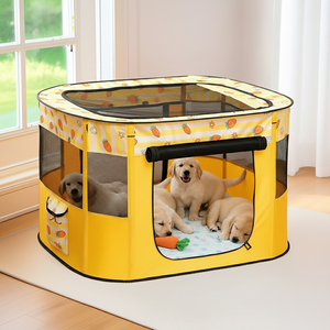 Cuccia Pieghevole Traspirante per Gatti e Cani, Spaziosa Gabbia Chiusa con Recinzione per un Parto Confortevole - Product Image 1