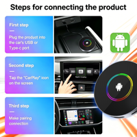 PlayAiBox Android 15 CarPlay Ai Box Qualcomm 6350 8+128GB Red 5G Integrada Descarga de Aplicaciones de Youtube/Netflix Google Play Store