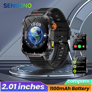 นาฬิกาสมาร์ทวอทช์ SENBONO V35 รุ่นสปอร์ต หน้าจอ 2.01 นิ้ว แบตเตอรี่ความจุสูง 1100 มิลลิแอมป์ หน้าจอสัมผัสเต็มรูปแบบ รองรับการโทรผ่านบลูทูธ มาตรฐานกันน้ำ IP68 นาฬิกาสมาร์ทวอทช์ขนาดใหญ่ - Product Image 1