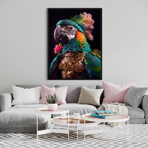 Portrait <span class=keywords><strong>de</strong></span> <span class=keywords><strong>perroquet</strong></span> peint à la main pur <span class=keywords><strong>sur</strong></span> <span class=keywords><strong>toile</strong></span> <span class=keywords><strong>peinture</strong></span> à l'huile personnalisée <span class=keywords><strong>de</strong></span> Photo salon décoration <span class=keywords><strong>de</strong></span> la maison - Product Image 4