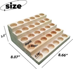 Estante de Almacenamiento de Aceites Esenciales de Madera Natural Personalizado, Bandeja de Exhibición de Madera con <span class=keywords><strong>30</strong></span> Ranuras, Soporte de Exhibición para Aceite de Motor <span class=keywords><strong>Castrol</strong></span>, Organizador de Aceites - Product Image 2