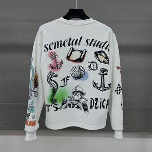 Custom High Quality Streetwear Waffle Thermal Shirt Printed Boxy Long Sleeve T Shirt Heavyweight Drop Shoulder Graphic T-shirt - Product Image 2