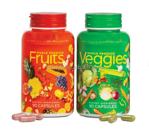 Cápsulas de suplemento de frutas y verduras OEM al por mayor de fábrica de alta calidad 100% suplementos de súper frutas y verduras enteros - Product Image 1