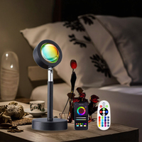 USB arc-en-ciel coucher de soleil rouge LED veilleuse projecteur soleil Projection lampe de bureau pour chambre café magasin décoration murale SNL001 salon