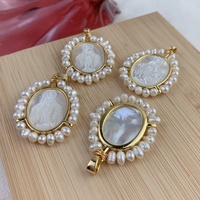 Pendentif en perle d'eau douce très joli, Mère de Dieu MOP, pendentif en perle à la mode