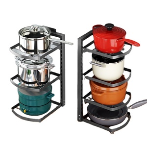 Kitchen Counter And Cabinet Organization Storage Pot Rack Organizers Adjustable Pot Lid Holder Pot And Pan Organizer