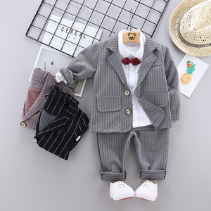 Smoking à manches longues OEM pour bébé garçon, <span class=keywords><strong>tenue</strong></span> de gentleman avec manteau à nœud papillon, costume pour garçons pour le <span class=keywords><strong>mariage</strong></span> - Product Image 4
