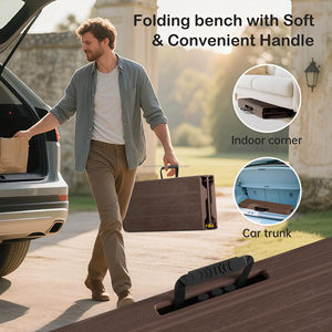 Banc pliant en plastique de 6 pieds avec poignée de transport et verrou, banc portable pour jardin, pique-nique, camping, repas, fête - Product Image 3