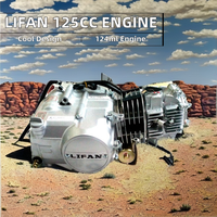 Moteur Complet de Moto Monocylindre Neuf Lifan 125cc/124cc, 4 Temps, Refroidissement par Air, Allumage CDI, Embrayage Manuel, Démarrage Électrique 1N234