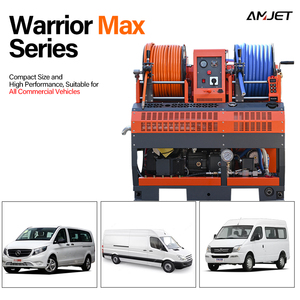 Nettoyeur de tuyaux de fourgonnette montée AMJ 200bar 70lpm Machine allemande de nettoyage d'égouts à pompe - Product Image 6