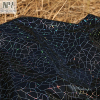 Tissu holographique en toile d'araignée noire imperméable 100% PU Nanyee pour costumes, maillots de bain et chaussures