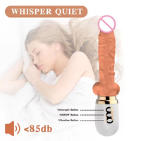 Frauen-Sexspielzeug Fernbedienung Vibration Große Größe Beheizter Automatischer Teleskop-Dildo Vibrator