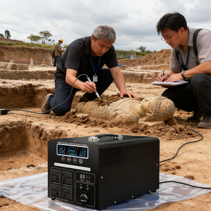 1600W Solar Portable Power Generator Electric Power Station Ternary Lithium Battery MPPT Pure Sine Wave AC Powered <b>LED</b>/USB/Cigar - Product Image 4