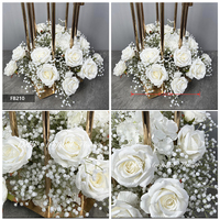 Arrangement floral de luxe en soie, roses artificielles violettes et blanches, centre de table pour mariage, décoration de fête et d'événements