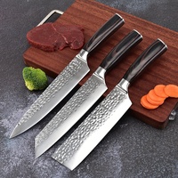 TreaPro Lichtgewicht Koksmes Gesmeed Roestvrijstalen Lemmet 15cm Hamerpatroon Houten Antislip Vaatwasserbestendig Scherp
