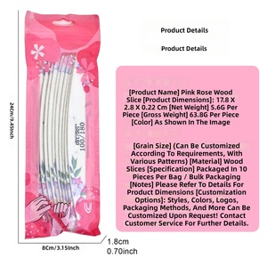 ZHI JIA Limas de Uñas de Madera de Alta Calidad, Lima de Uñas <span class=keywords><strong>Rosa</strong></span> Media Luna 100/180, Tiras de Pulido de Madera de Esmeril - Product Image 4