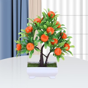 Bonsái <span class=keywords><strong>de</strong></span> árbol naranja <span class=keywords><strong>de</strong></span> simulación, decoración <span class=keywords><strong>de</strong></span> escritorio en maceta <span class=keywords><strong>de</strong></span> fresa <span class=keywords><strong>de</strong></span> plástico, Árbol frutal en maceta Artificial decorativo - Product Image 3