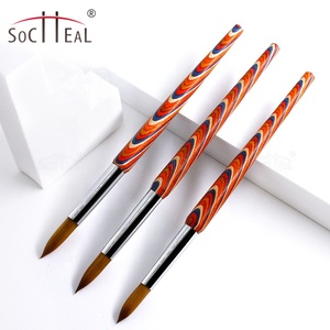 Pincel acrílico Kolinsky <span class=keywords><strong>con</strong></span> mango de patrón de madera, pluma de cristal de cabeza redonda <span class=keywords><strong>con</strong></span> caja, cepillo 3D para flor tallada, novedad de <span class=keywords><strong>2022</strong></span> - Product Image 6