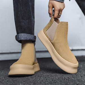 Bottines Chelsea pour hommes en <span class=keywords><strong>cuir</strong></span> véritable couleur marron jaune noir <span class=keywords><strong>beige</strong></span> taille 38-44 Bottines en daim pour hommes - Product Image 5